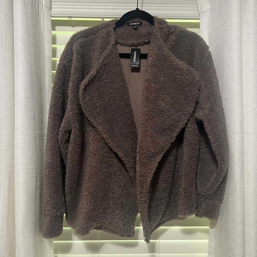 Brown express teddy jacket